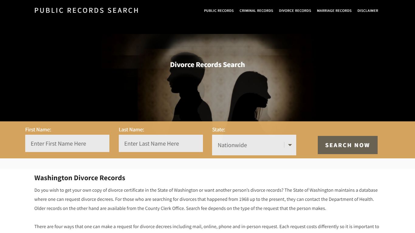 Washington Divorce Records | Enter Name and Search - Public Records Search